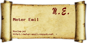 Meter Emil névjegykártya